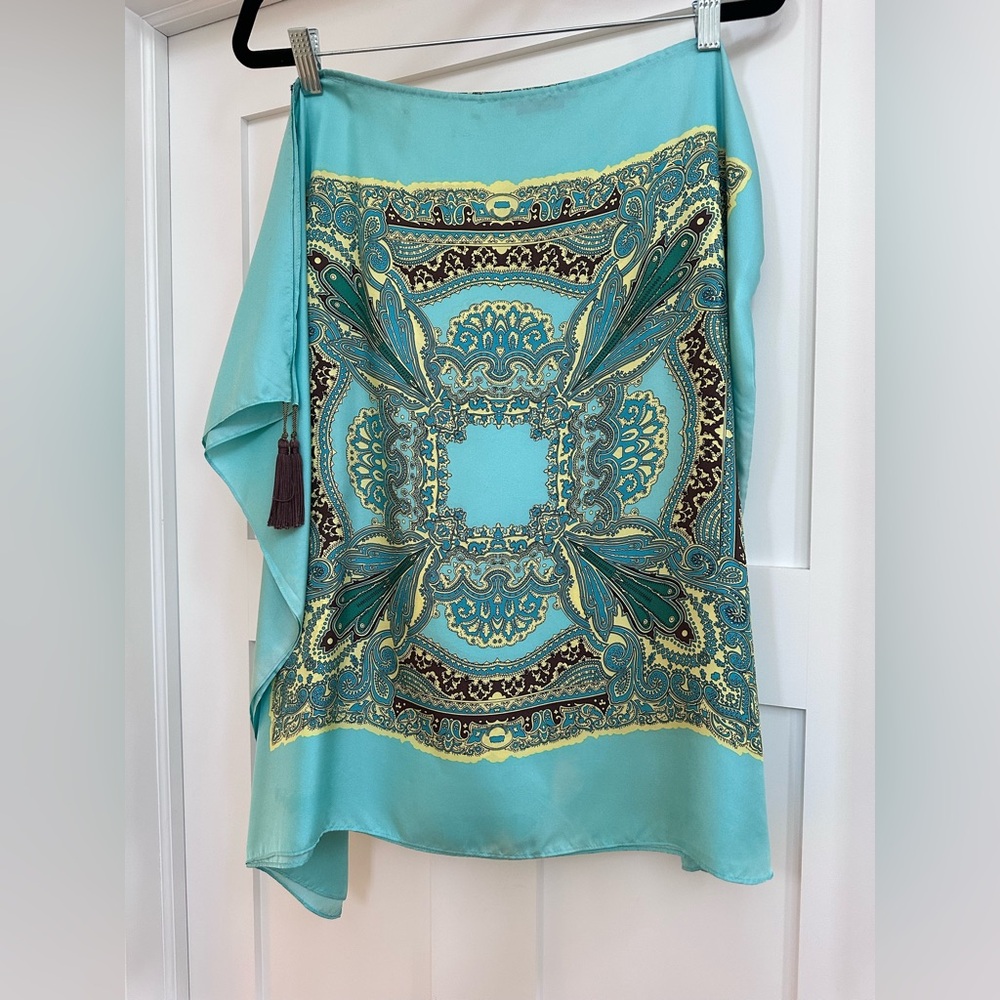 BCBGMAXAZRIA.  Silk sari-inspired skirt.